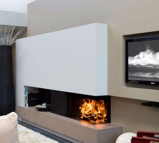  Ъглово електрическо фоайе, вградено в нишата