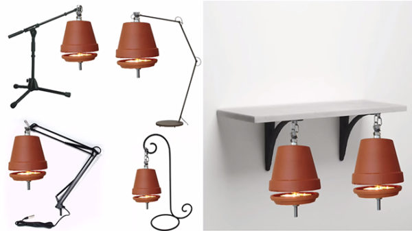  Нагревател на свещи и цветни саксии като част от интериора