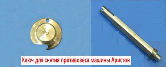  Ключ за премахване на пералната машина за противотежест Ariston