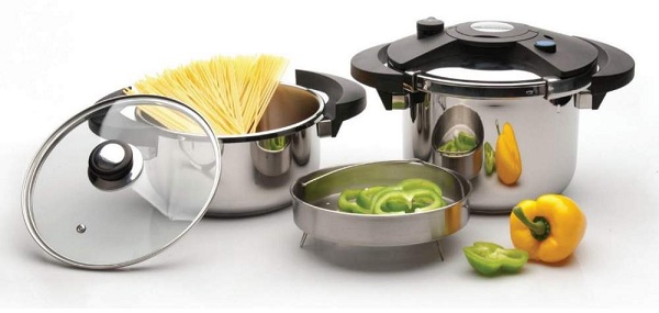  Настолна готварска печка и зеленчуци с юфка