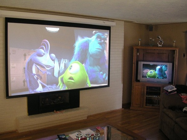  Изображение на проектора и телевизора