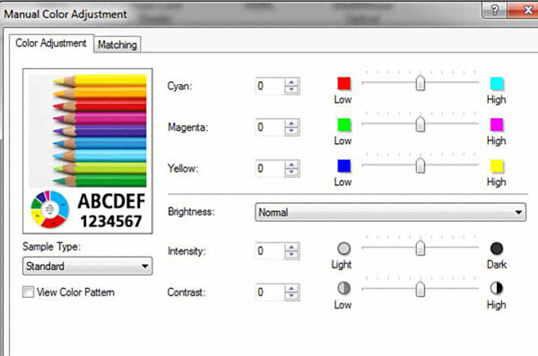  Настройки на цветовете